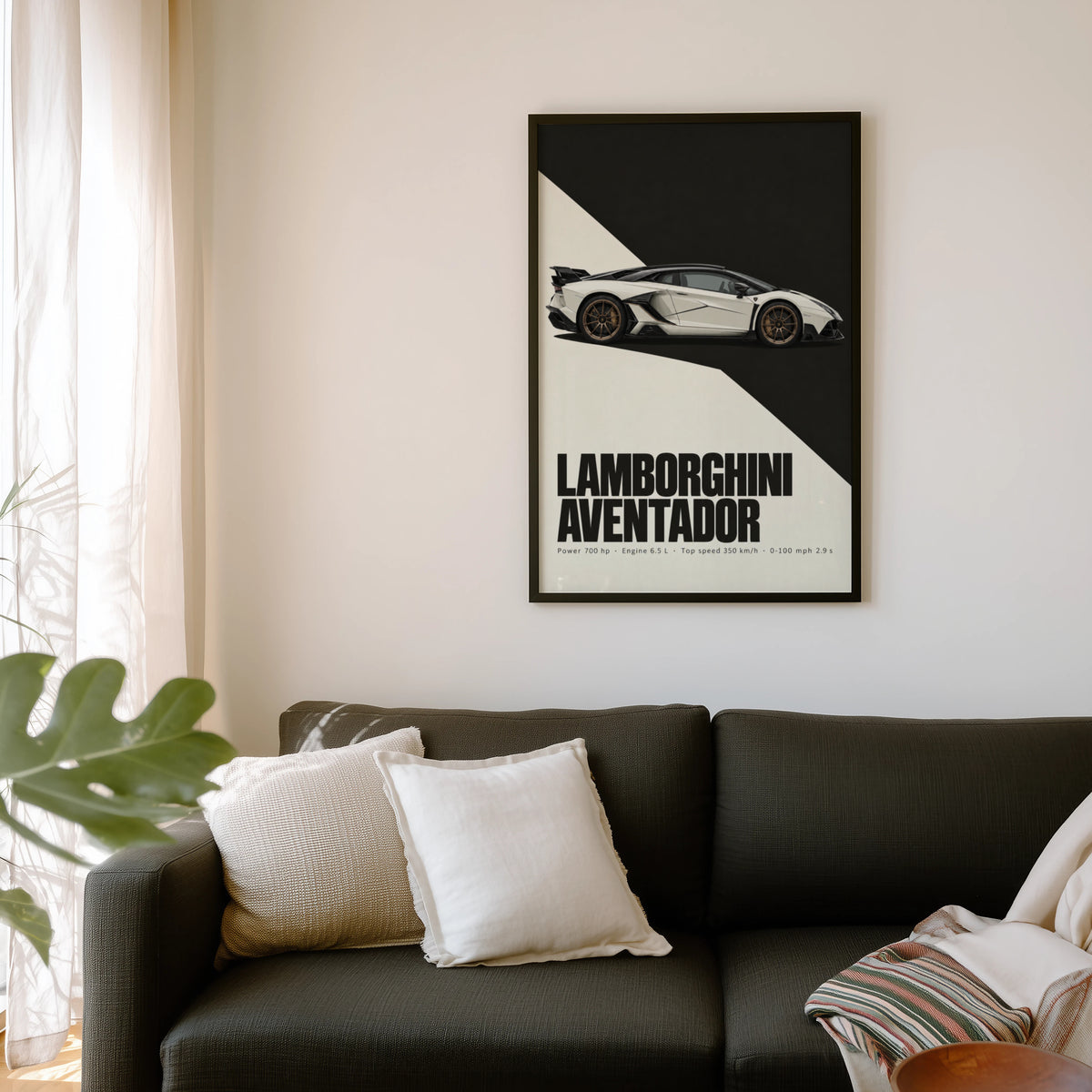 Vintage Lamborghini Aventador Print, Car Poster