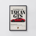 Vintage Porsche Taycan GTS Print, Car Poster, Wall Art