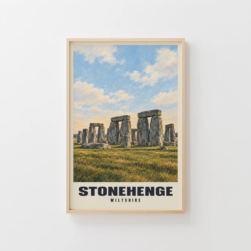Vintage Stonehenge Poster, Wiltshire Wall Art, England Print