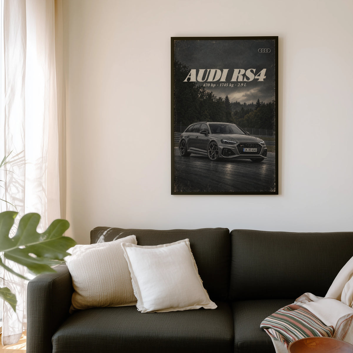 Vintage Audi RS4 Avant Print, Car Wall Art