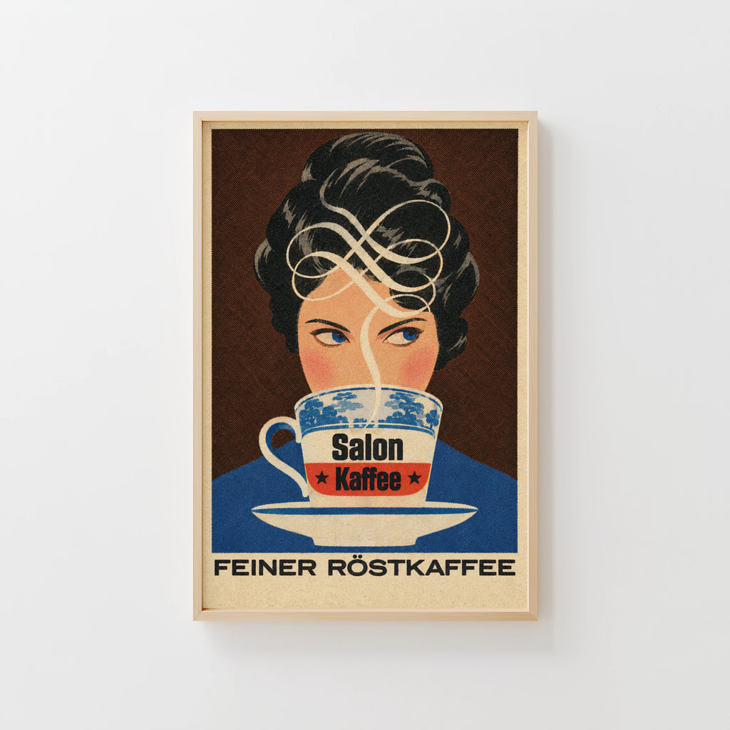Vintage Salon Kaffee Print, Retro Coffee Poster