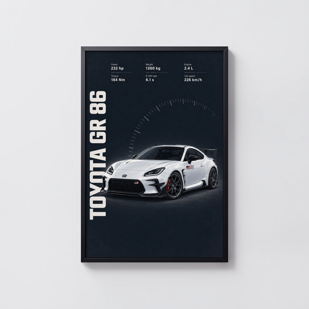 Vintage Toyota GR 86 Print, Car Wall Art