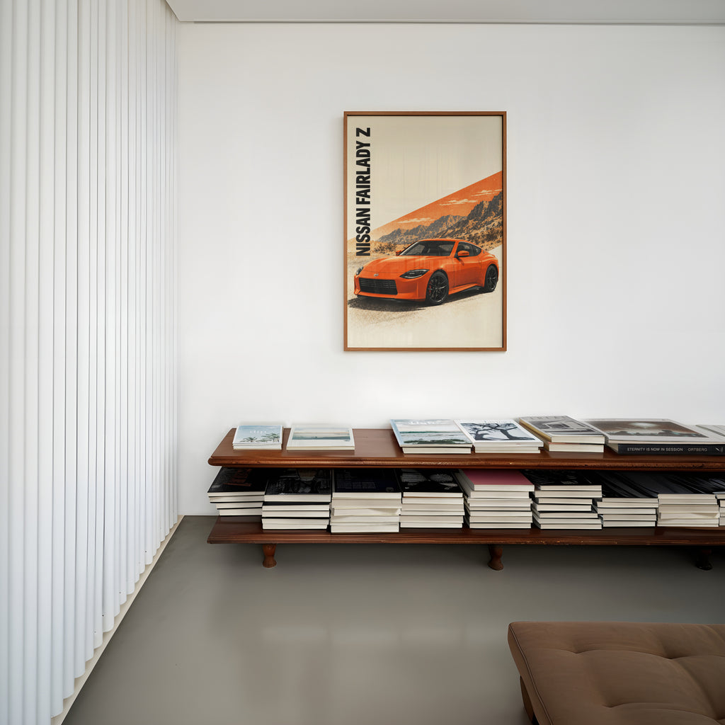 Vintage Nissan Fairlady Z Print, Orange Car Wall Art