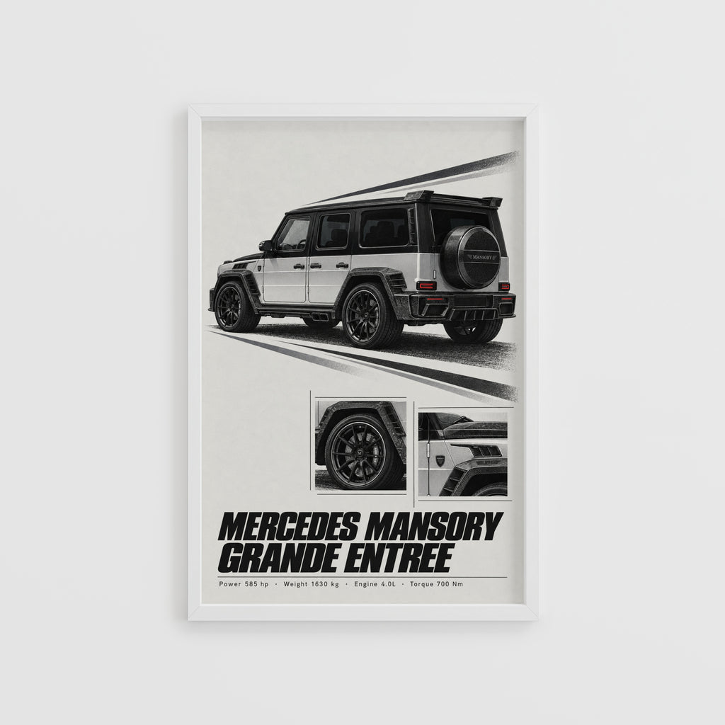 Vintage Mercedes Mansory Print, Car Wall Art