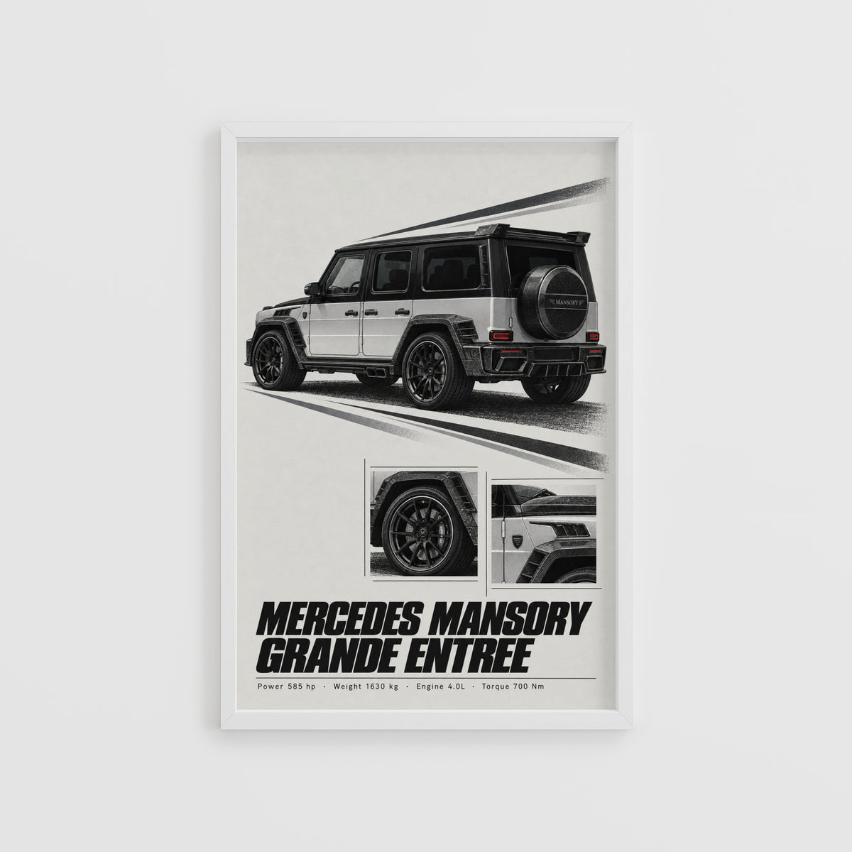 Vintage Mercedes Mansory Print, Car Wall Art