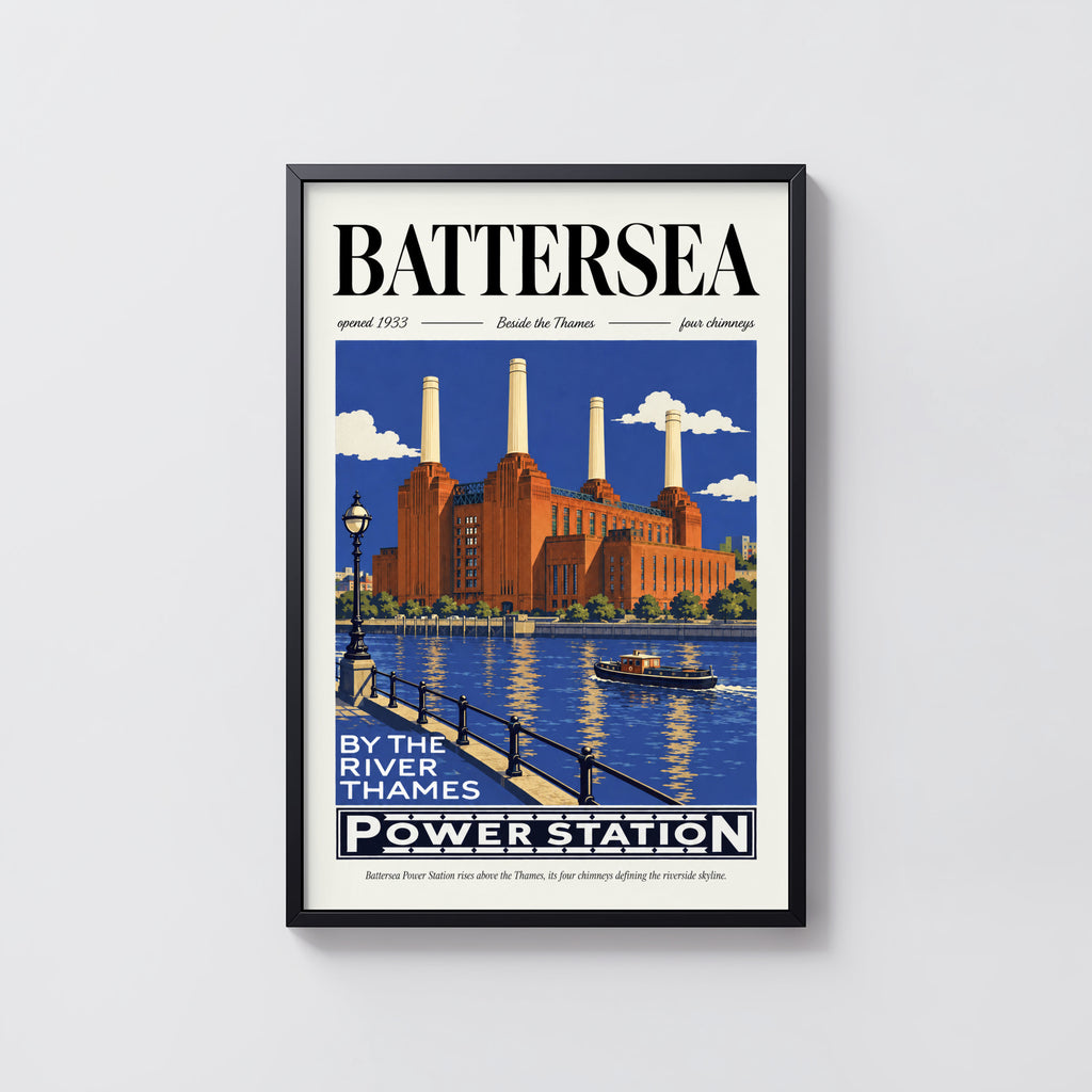 Vintage Battersea Power Station Poster, London Wall Art