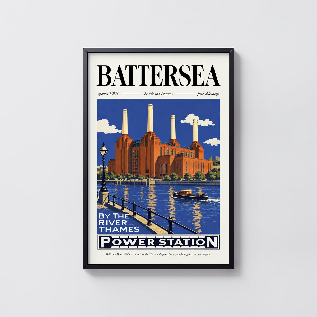 Vintage Battersea Power Station Poster, London Wall Art