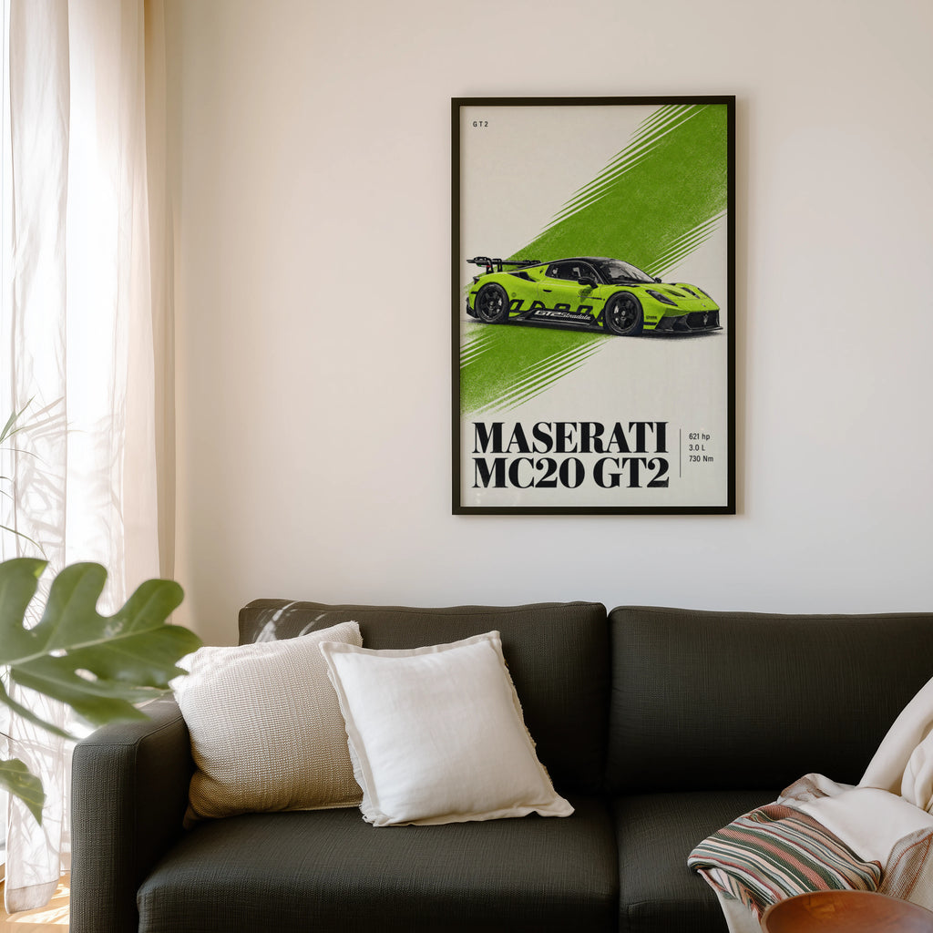 Vintage Maserati MC20 GT2 Print, Racing Car Art
