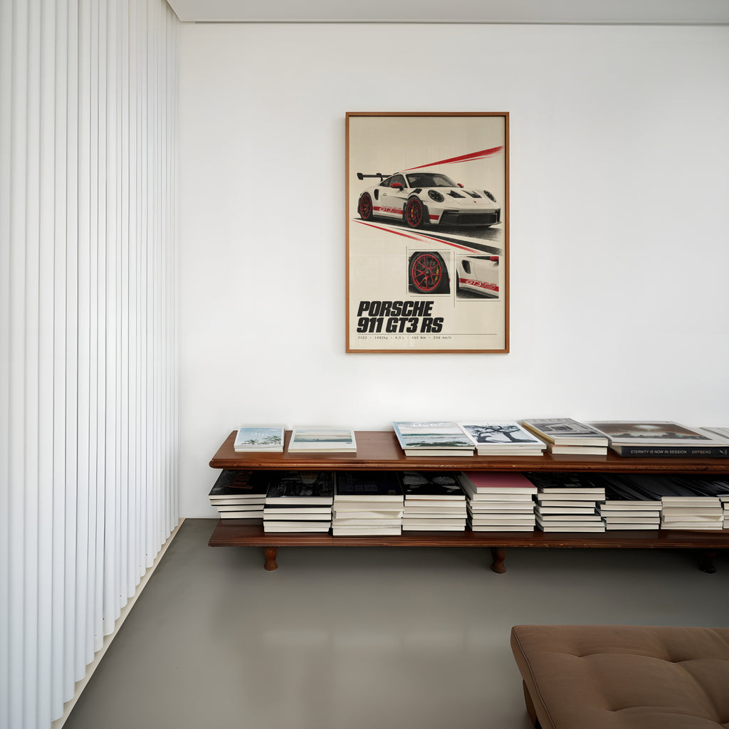 Vintage Porsche 911 GT3 RS Print, Car Poster
