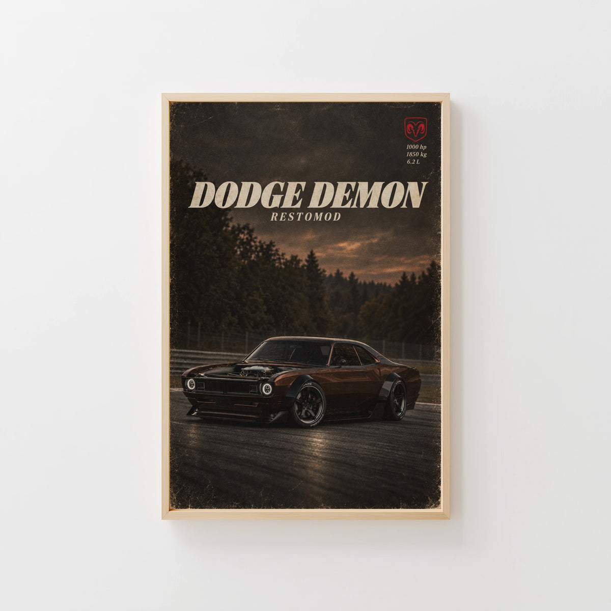 Vintage Dodge Demon Restomod Car Print