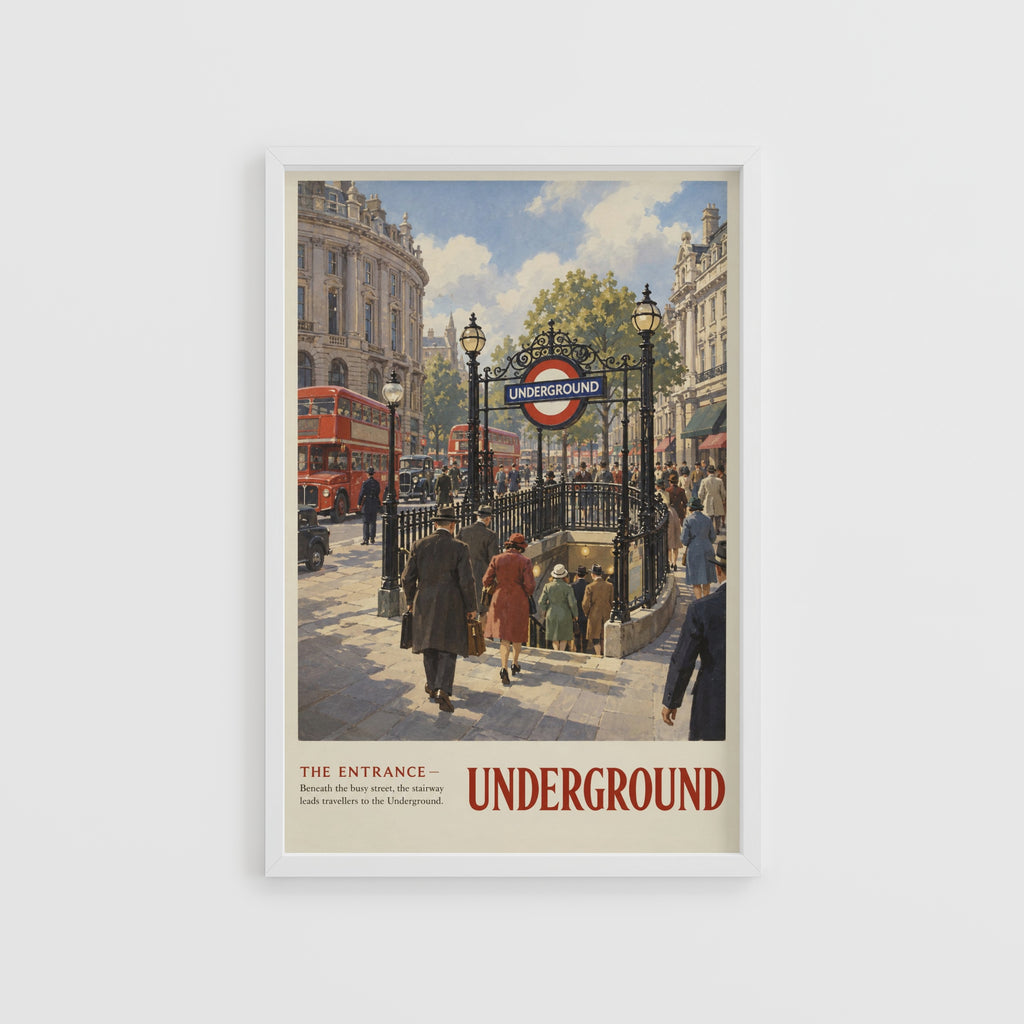 Vintage London Underground Poster, Street Wall Art Print