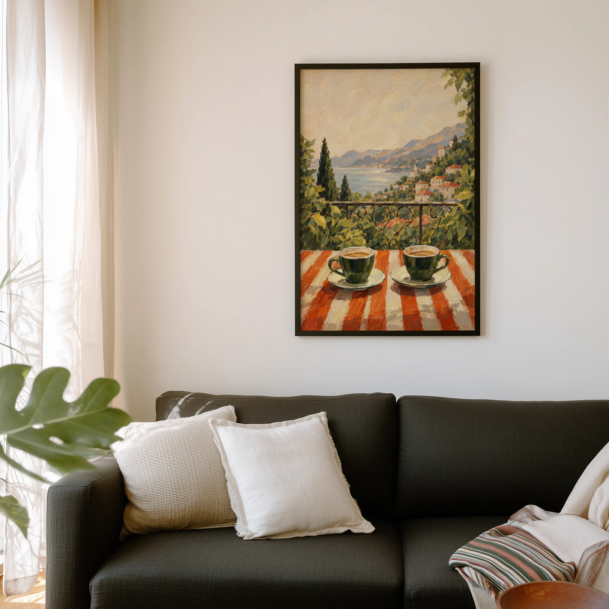 Vintage Coffee Print and Poster, Italian Coast Wall Art