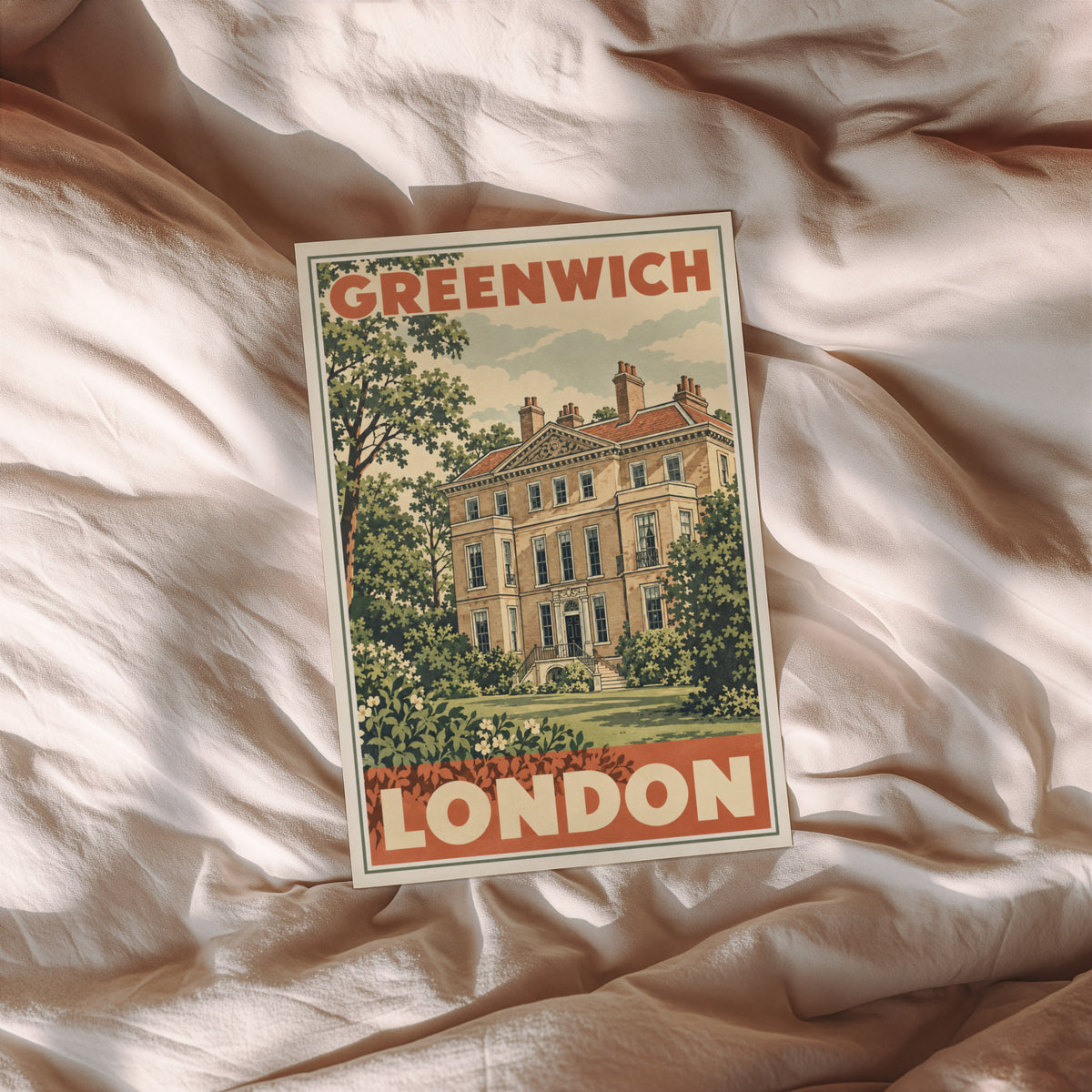 Vintage Greenwich London Poster, Georgian House Print