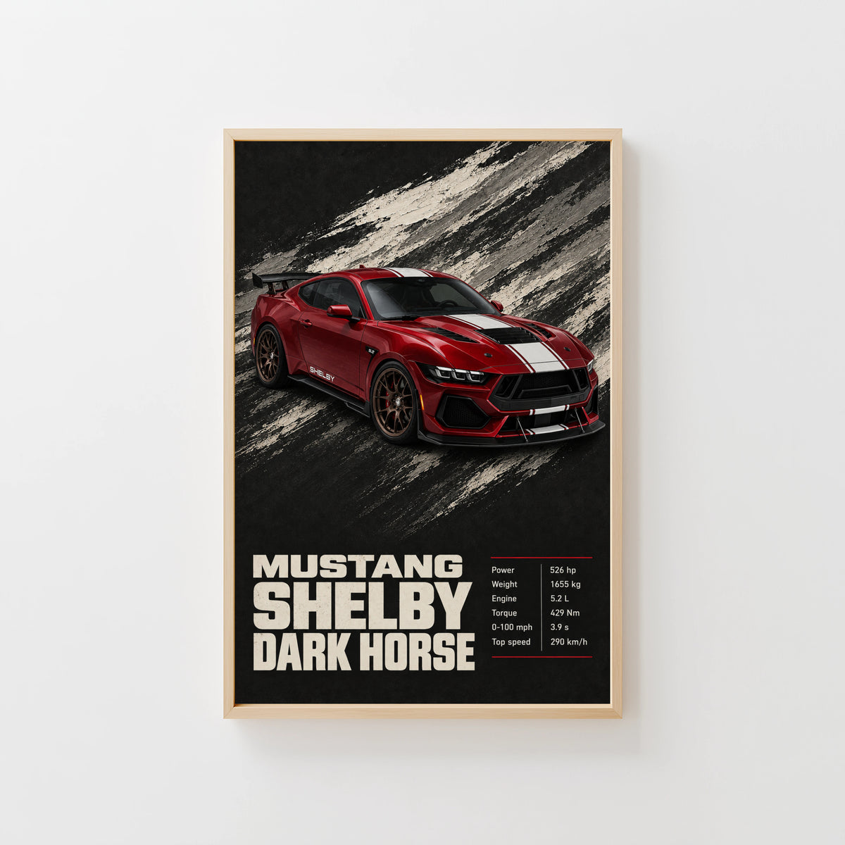 Vintage Mustang Shelby Print, Car Wall Art
