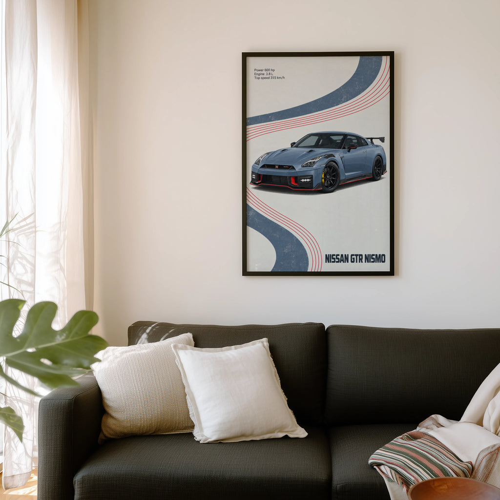 Vintage Nissan GTR Nismo Print, Car Wall Art