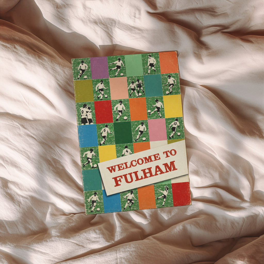 Vintage Fulham Football Poster, Retro Wall Art Print