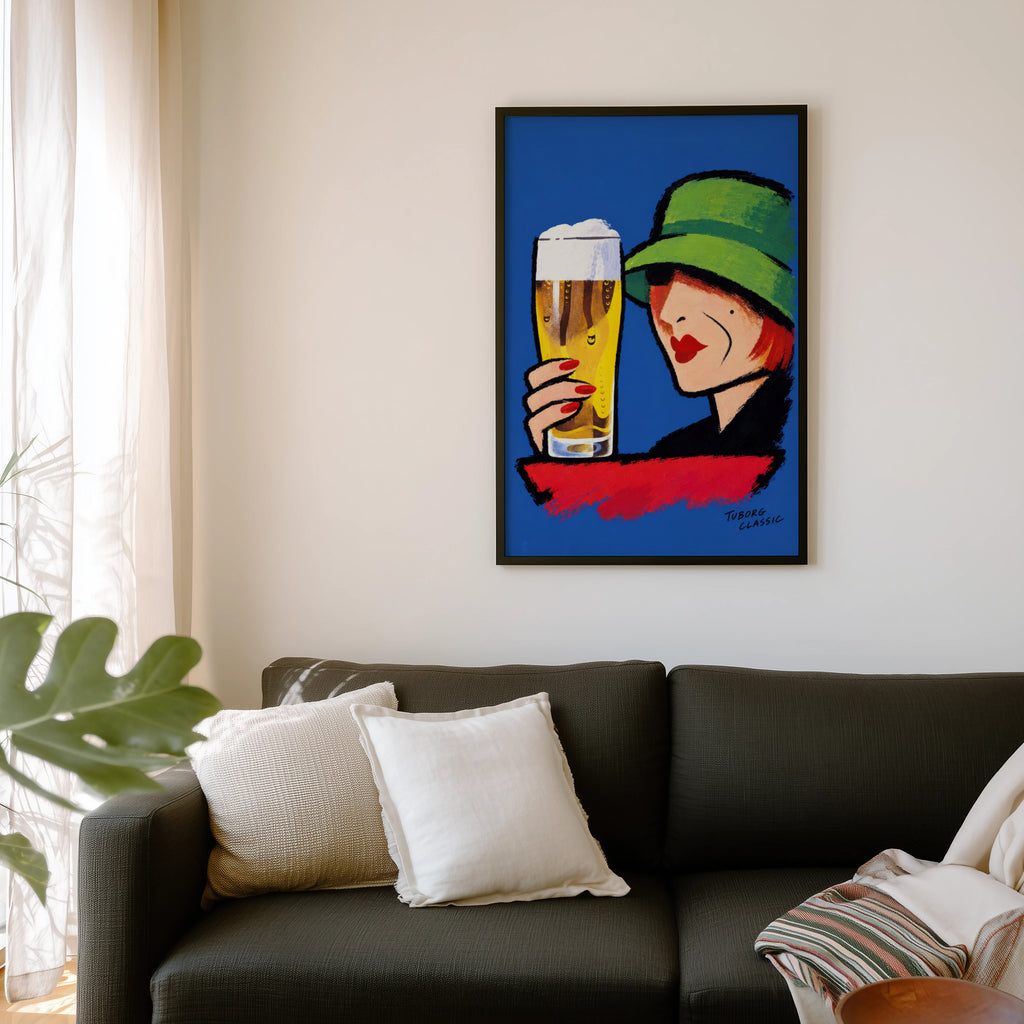 Vintage Tuborg Classic Beer Print, Poster, Bar Wall Art