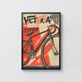 Vintage Fixed Gear Bike Poster, Cycling Wall Art Print