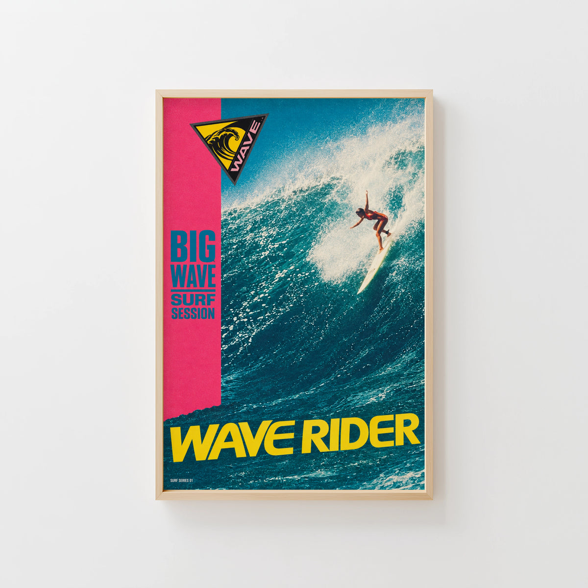 Vintage Wave Rider Surf Print, Big Wave Surf Poster