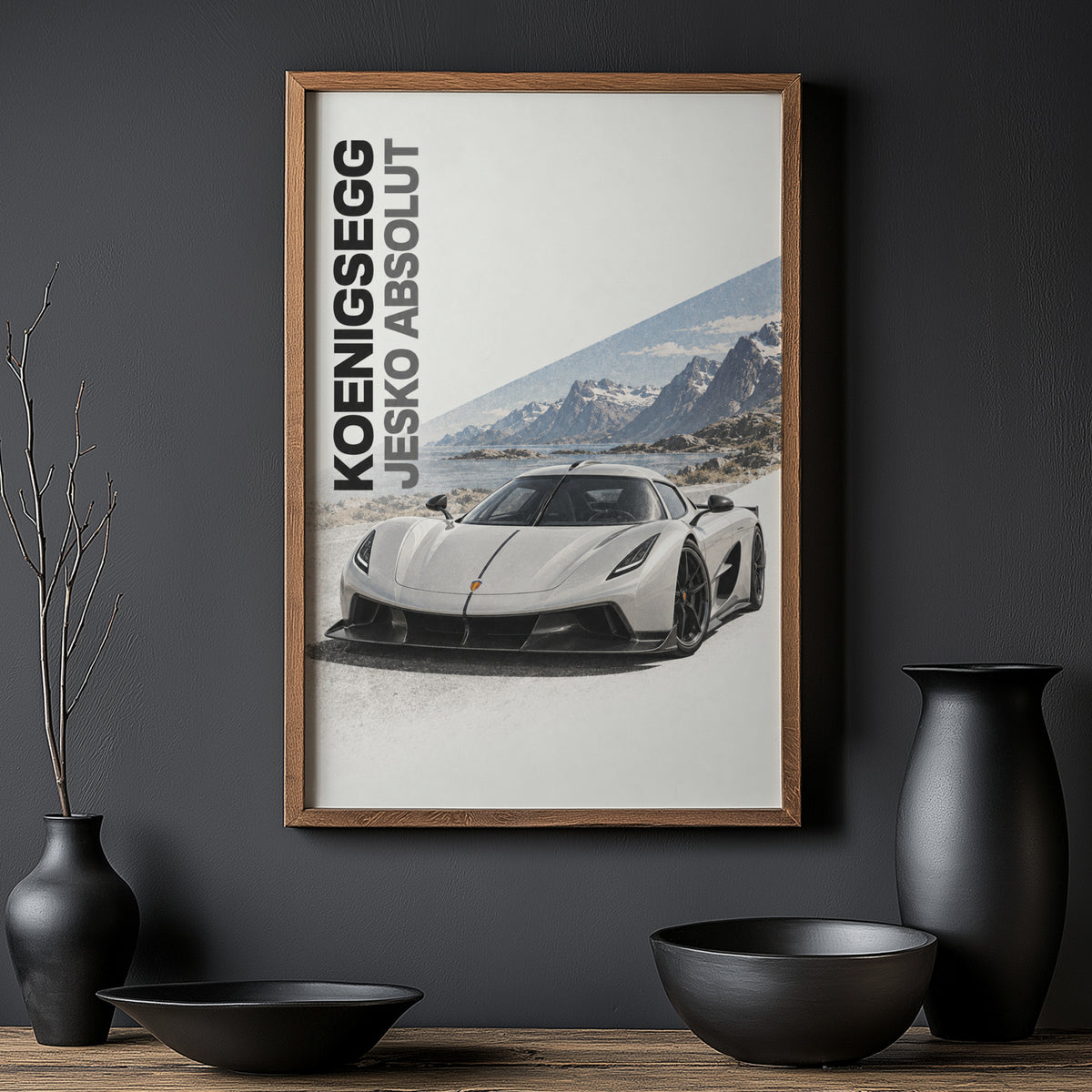 Vintage Koenigsegg Jesko Absolut Print, Car Art