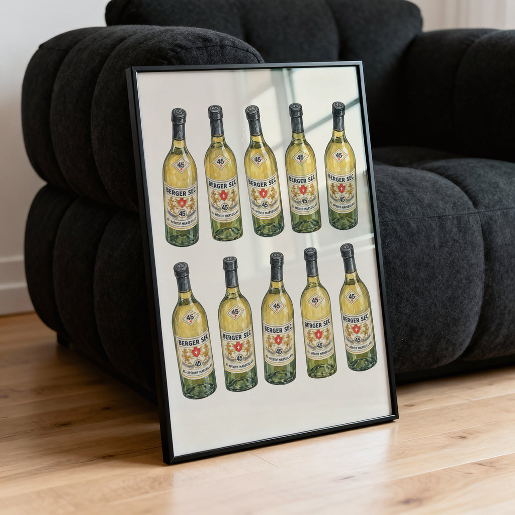 Vintage Berger Sec Print Poster, Aperitif Bottles