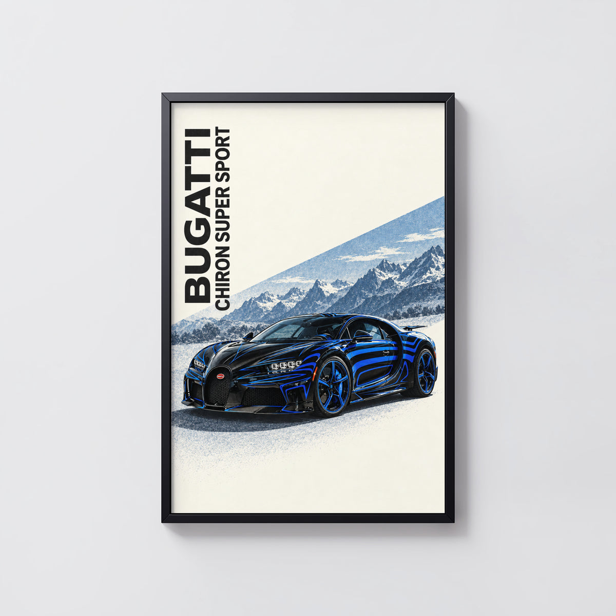 Vintage Bugatti Chiron Print, Car Poster, Wall Art