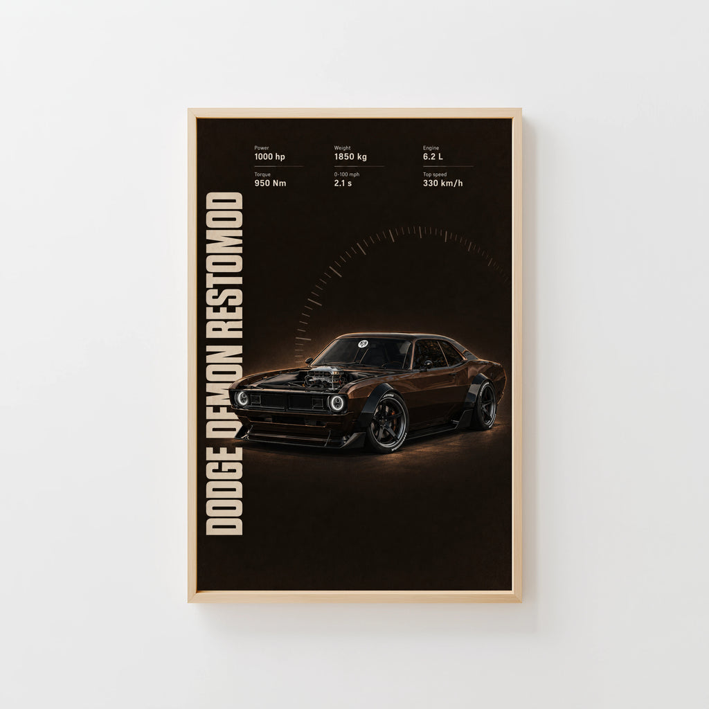 Vintage Dodge Demon Restomod Muscle Car Print
