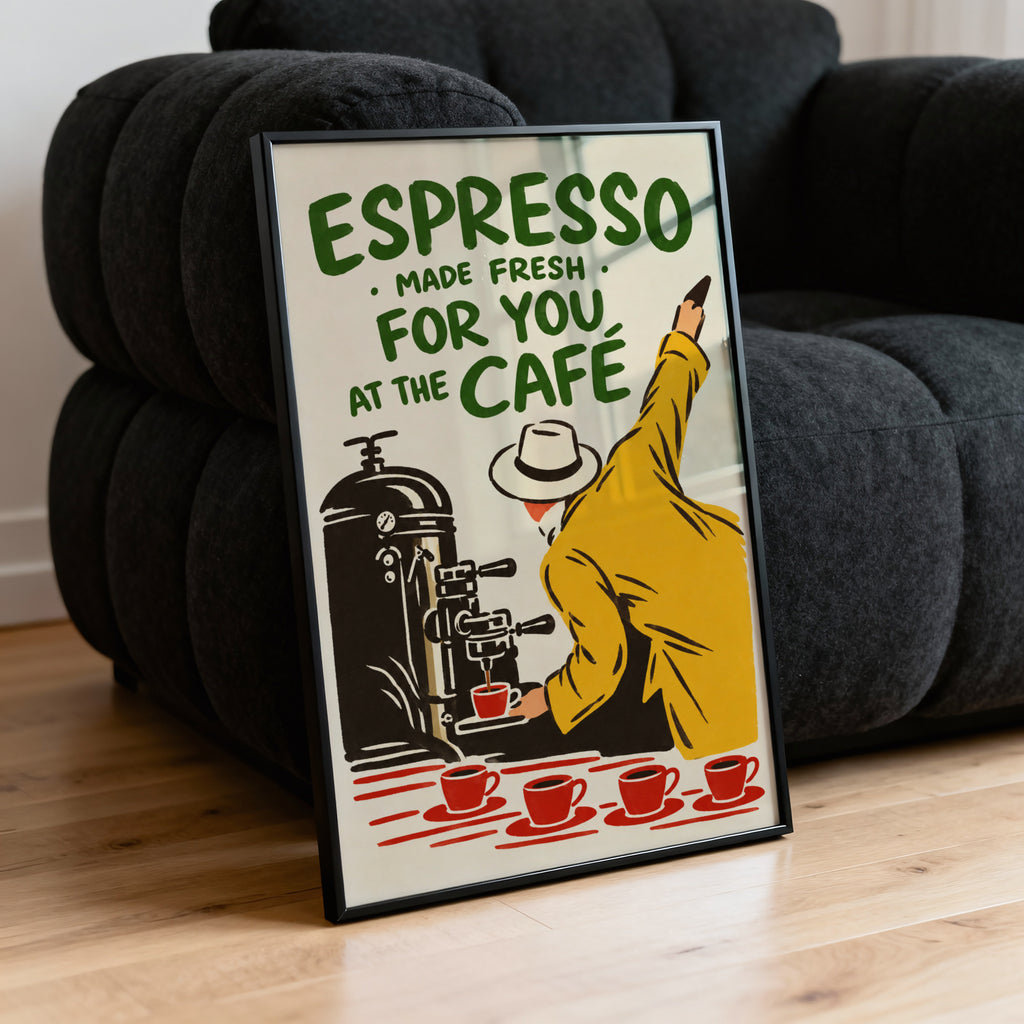 Vintage Espresso Print and Poster, Coffee Wall Art