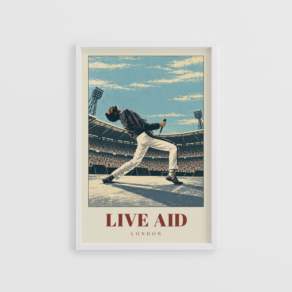 Vintage Live Aid London Poster, Concert Wall Art Print