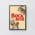 Vintage Bock Beer Print, Goat Poster, Pub Wall Art