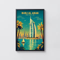 Vintage Burj Al Arab Dubai Poster, Travel Wall Art, Print