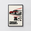 Vintage Porsche Mission R Print, Race Car Wall Art