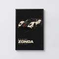 Vintage Pagani Zonda Print, Supercar Wall Art