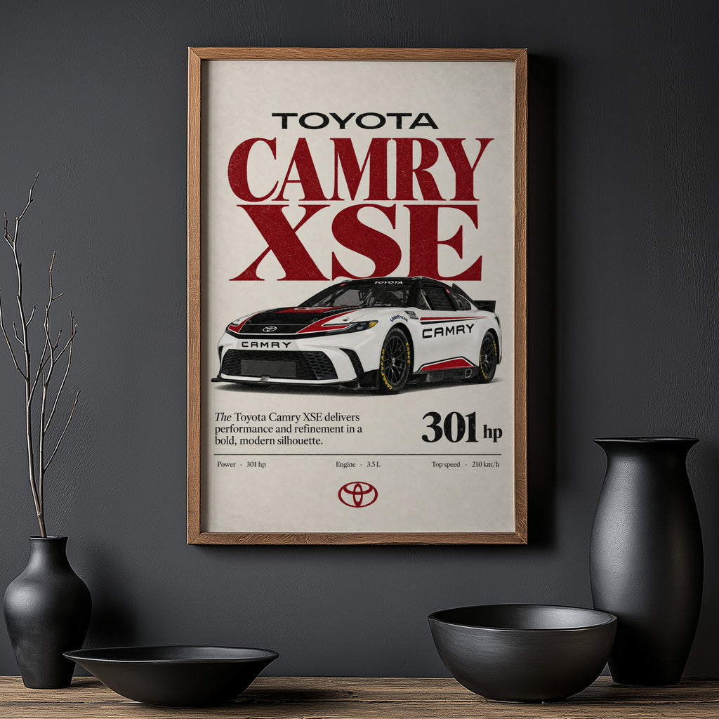 Vintage Toyota Camry XSE Print, Car Wall Art