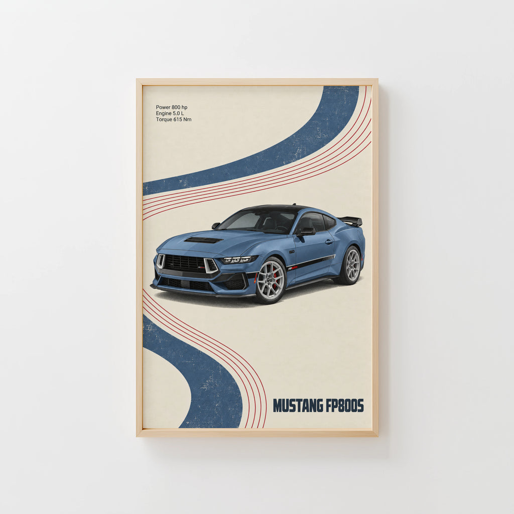 Vintage Mustang FP800S Print, Car Wall Art