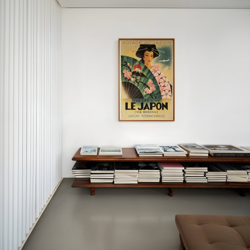 Vintage Japan Travel Poster, Art Deco Wall Art, Print