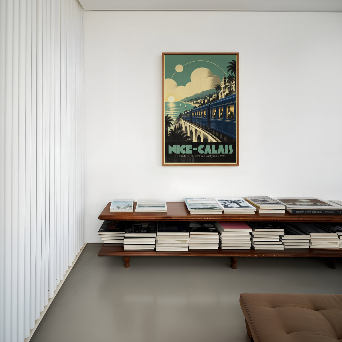 Vintage Le Train Bleu Print Poster, Riviera Wall Art
