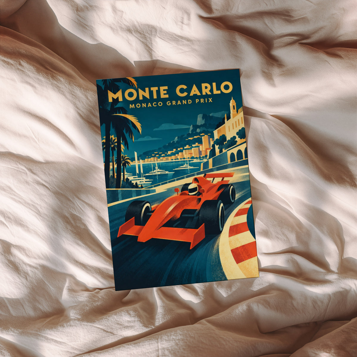 Vintage Monaco Grand Prix Poster, Racing Wall Art, Print