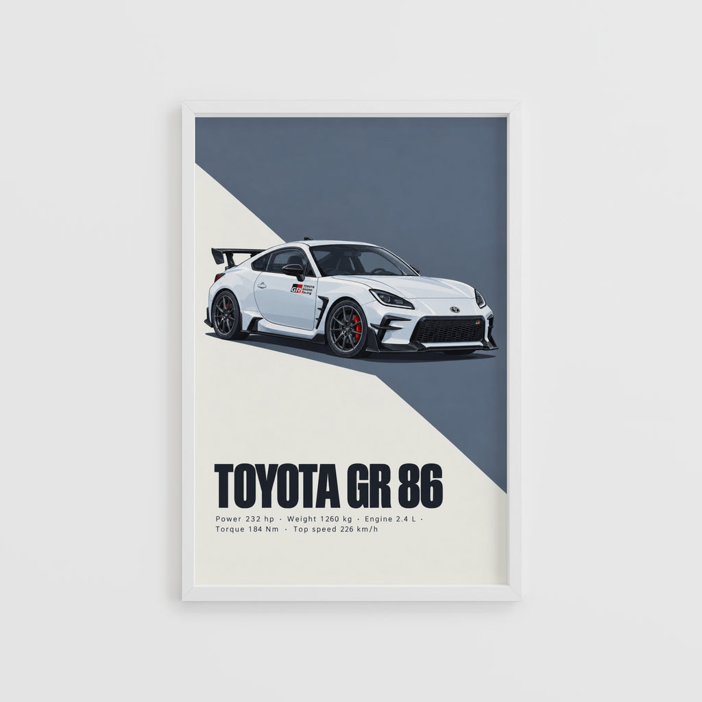 Vintage Toyota GR 86 Print, Car Wall Art