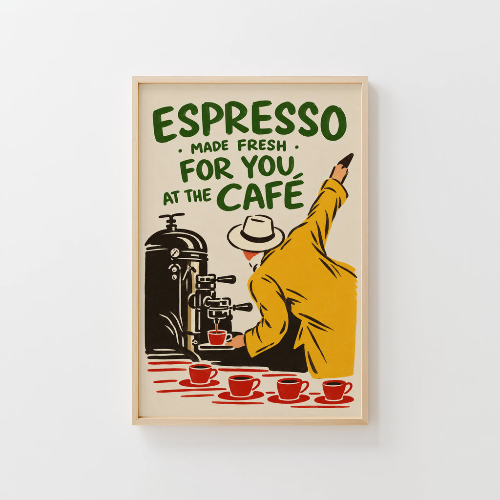 Vintage Espresso Print and Poster, Coffee Wall Art