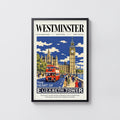 Vintage Westminster London Poster, Big Ben Wall Art