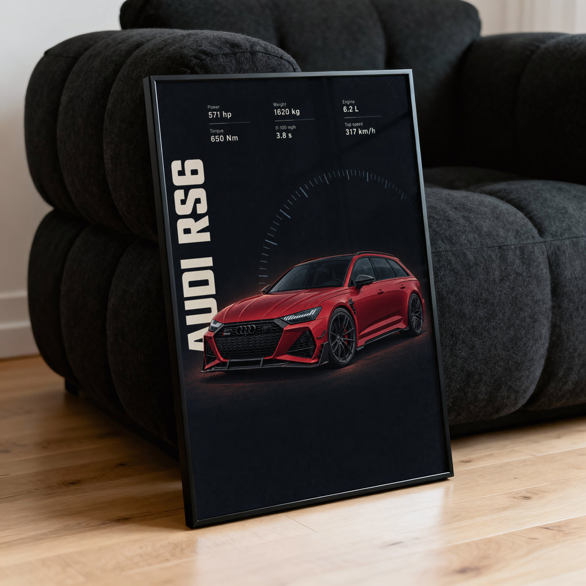 Vintage Audi RS6 Print, Car Wall Art