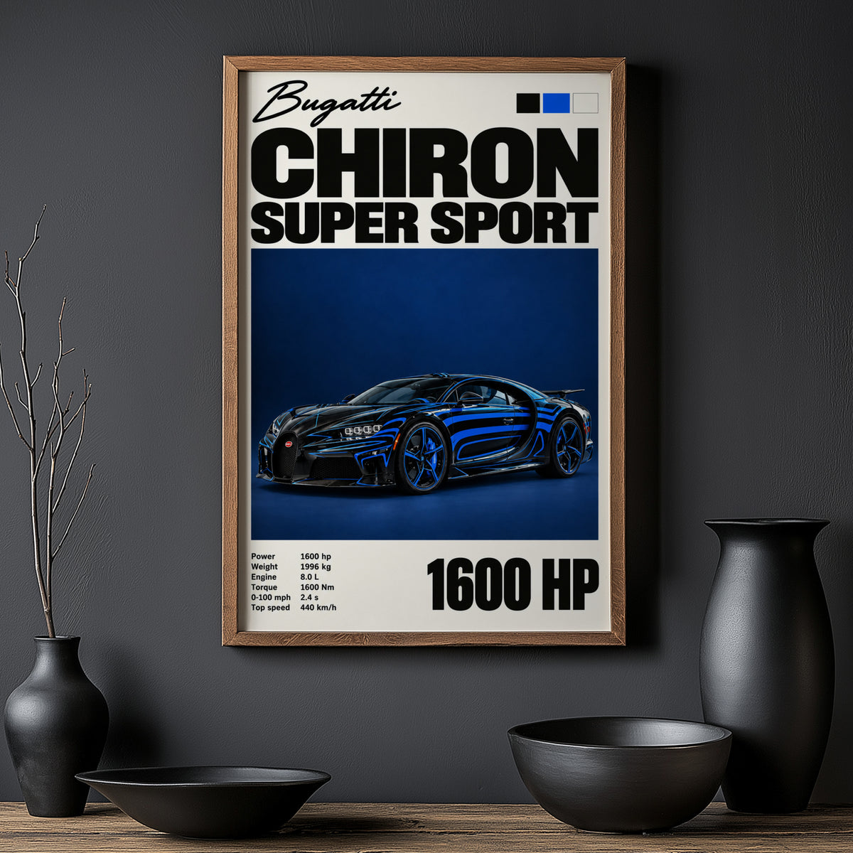 Vintage Bugatti Chiron Super Sport Print, Car Poster