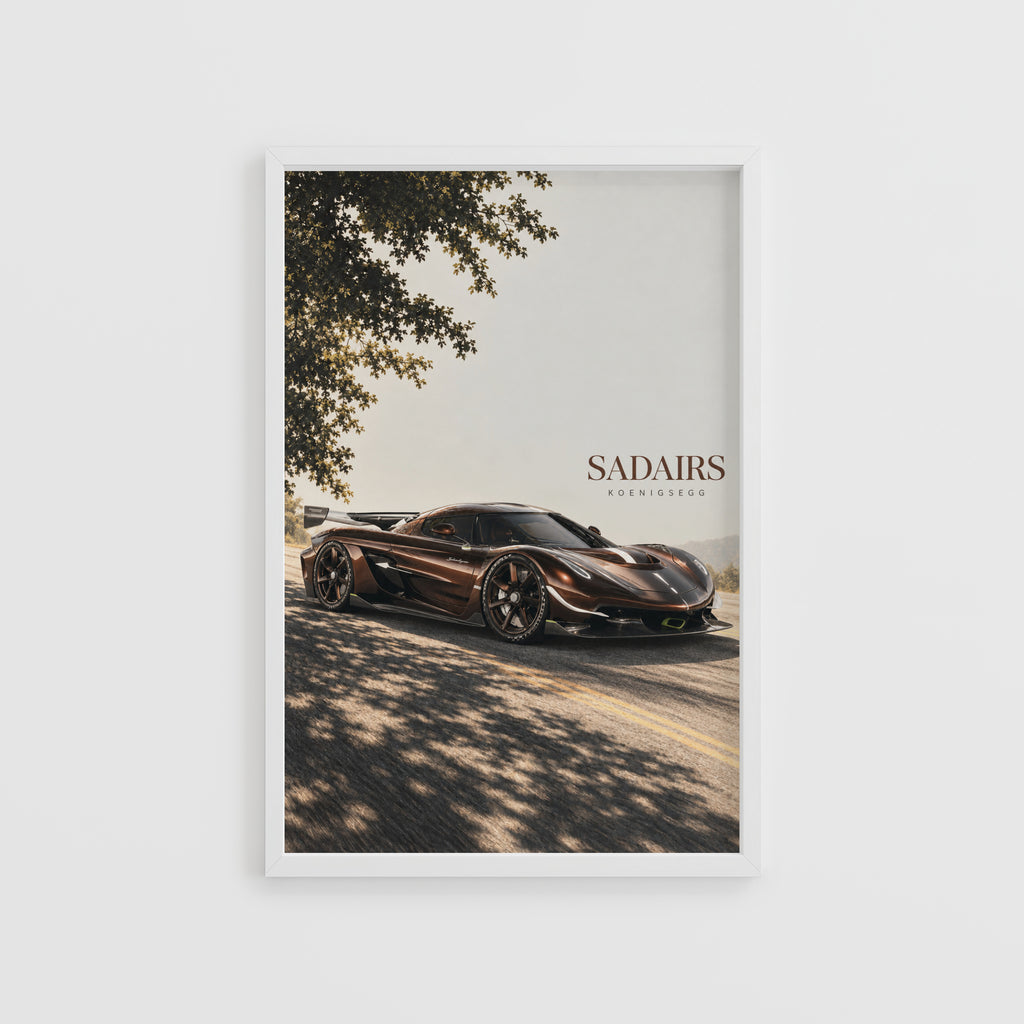 Vintage Koenigsegg Print, Hypercar Wall Art