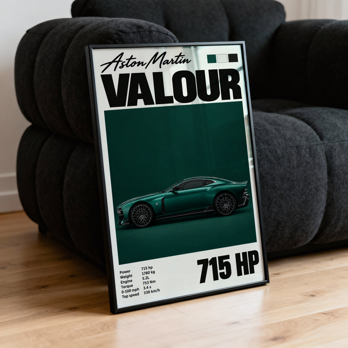 Vintage Aston Martin Valour Print, Green Car Wall Art