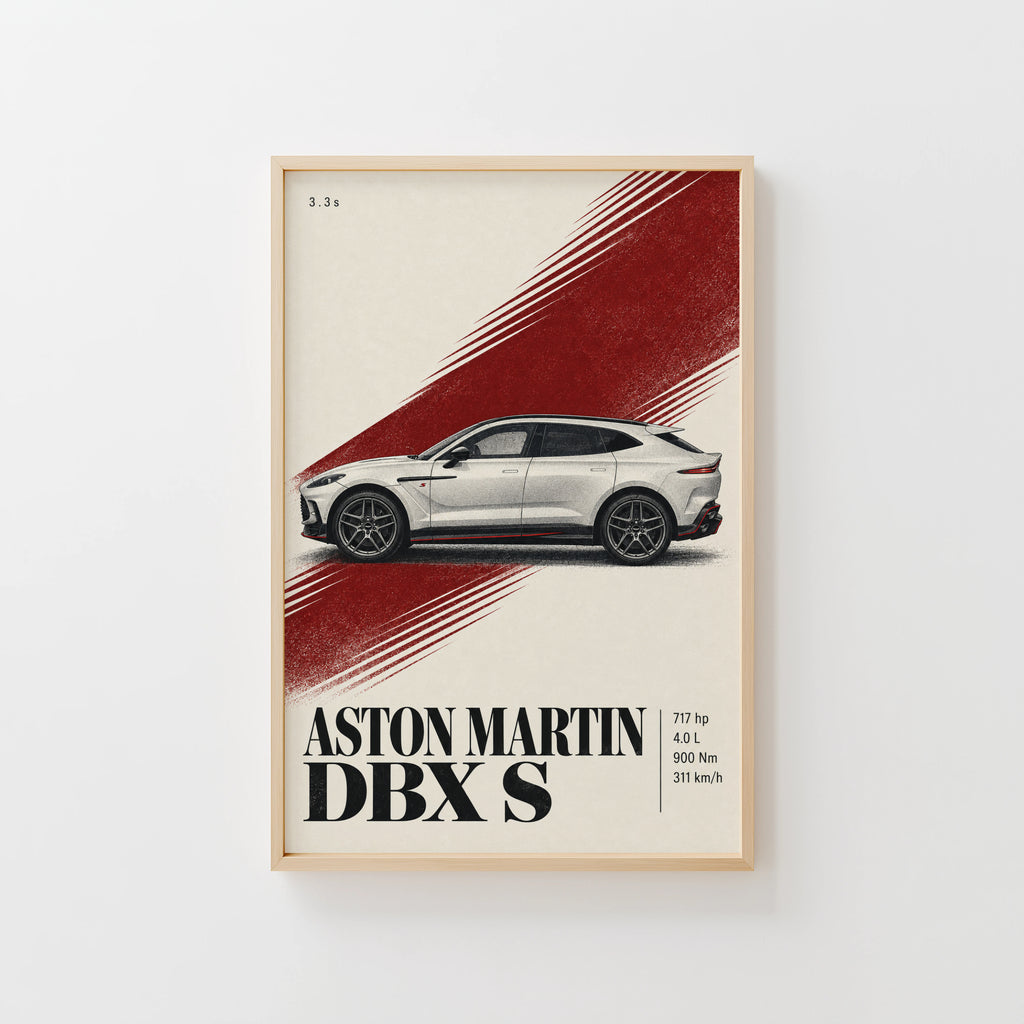Vintage Aston Martin DBX S Print, Car Poster, Wall Art