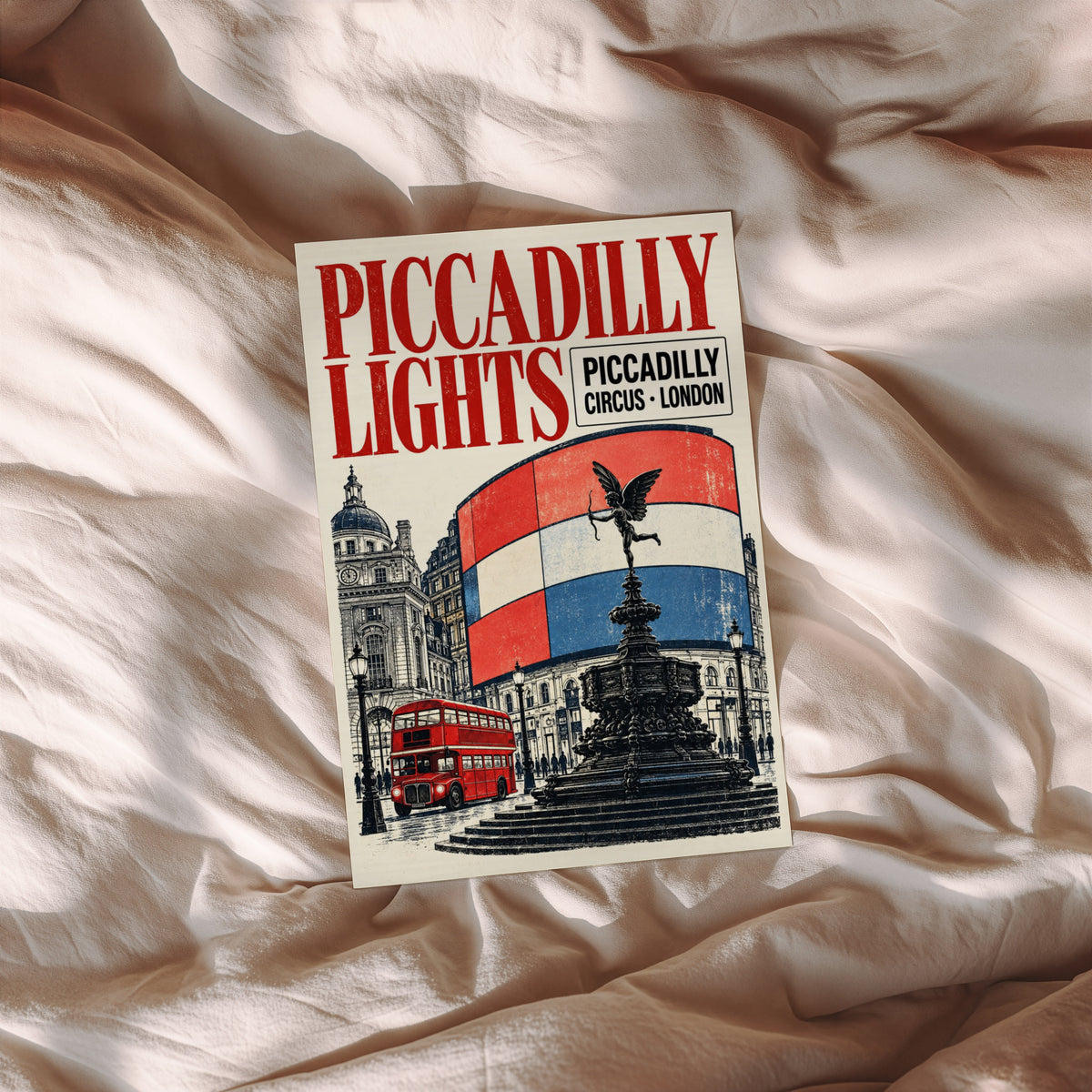 Vintage Piccadilly Circus London Poster, Wall Art Print