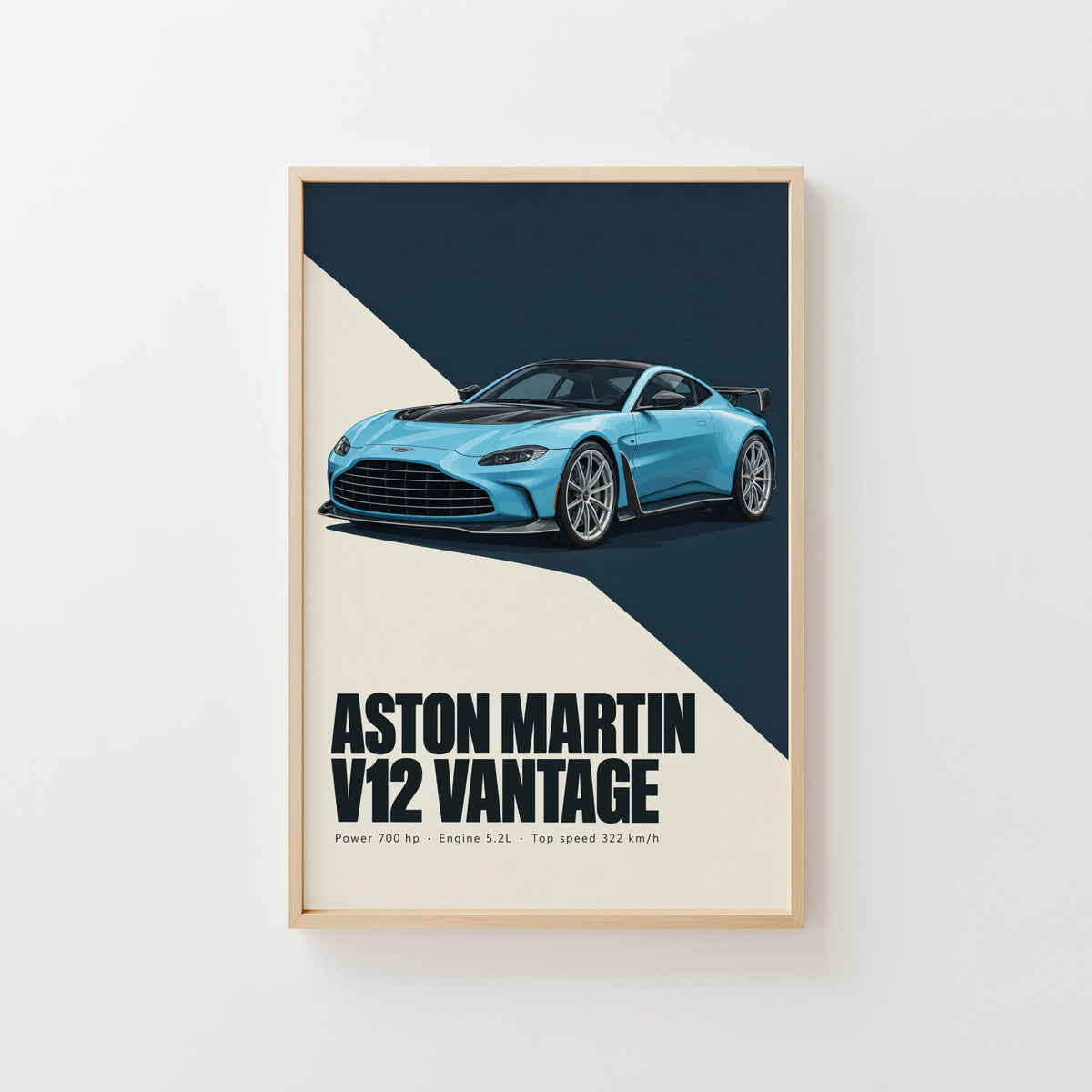 Vintage Aston Martin V12 Vantage Print, Car Art