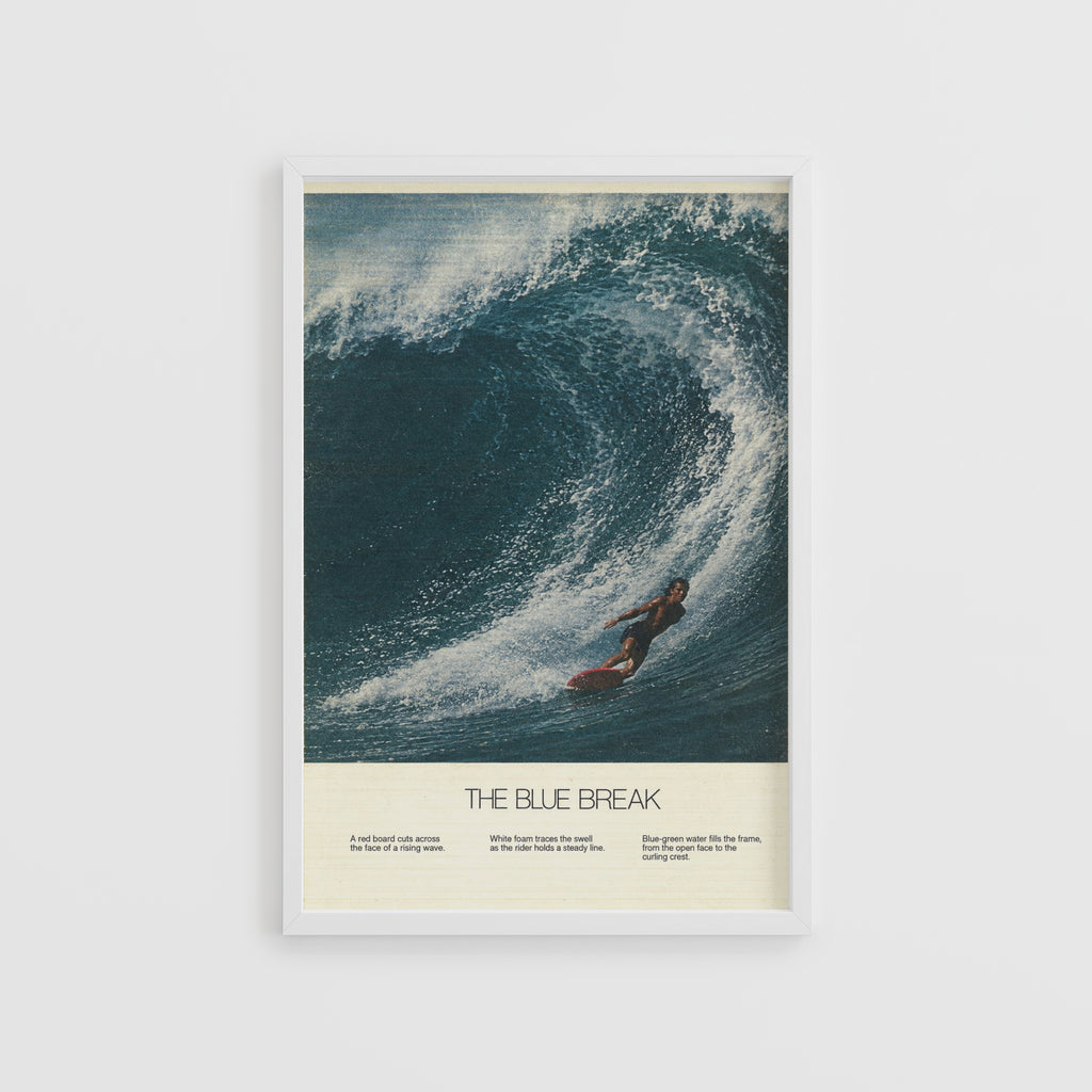 Vintage Surf Print, Surfing Poster, Big Wave Wall Art