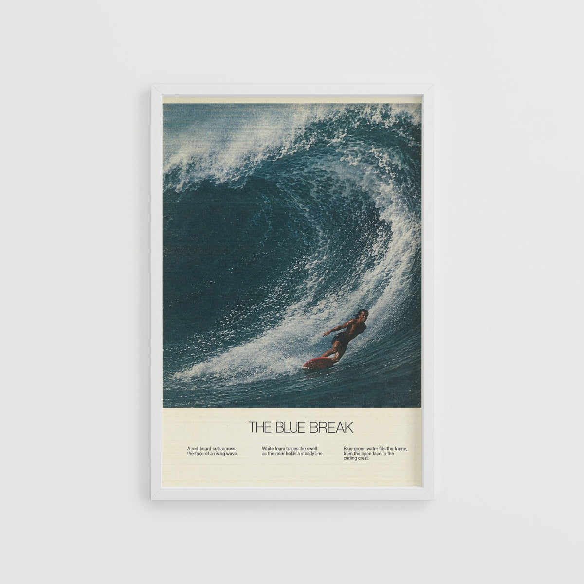 Vintage Surf Print, Surfing Poster, Big Wave Wall Art